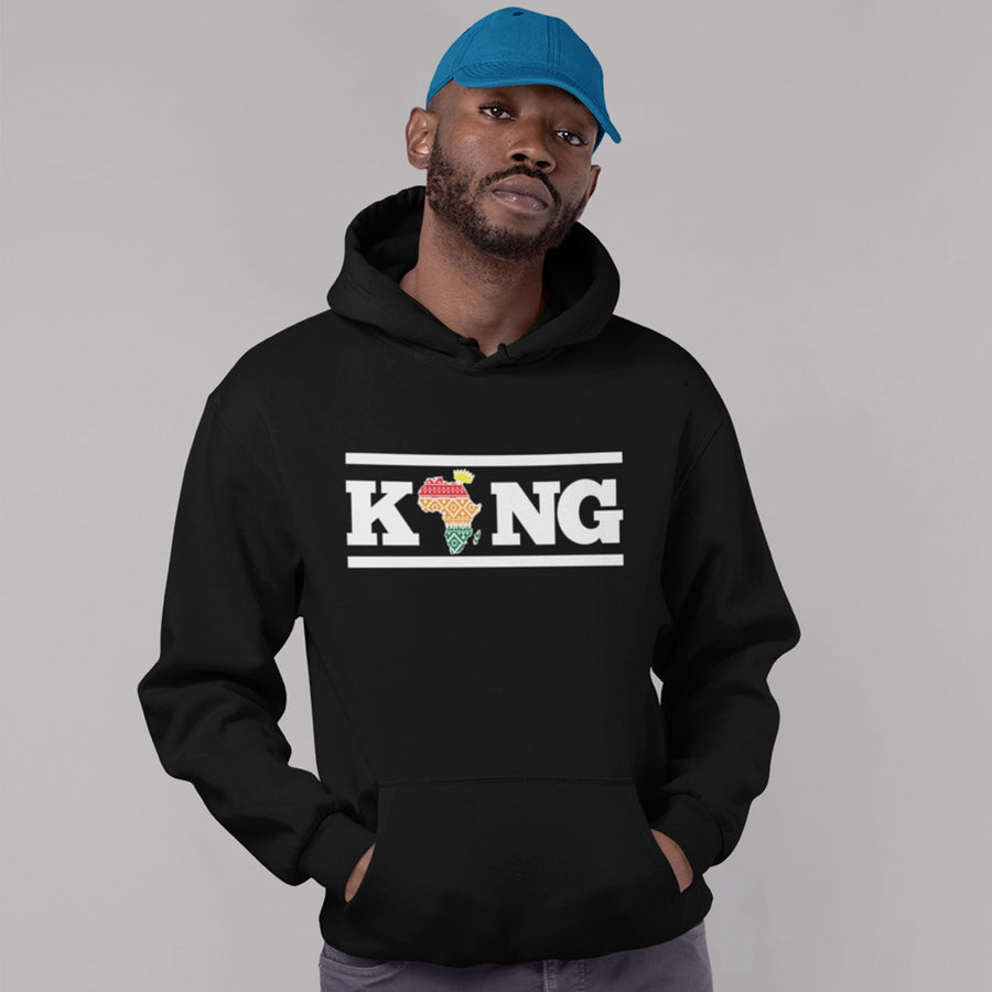 King Africa Hoodie, Fashion, Motherland African Map, Heritage Hooded Jumper, African Afrocentric Pullover