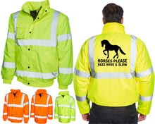 Horse Riding Hi Vis Viz Bomber Jacket Mounted Horses Jockey Coat Reflective Reflective Jacket High Visibility Fleece Work Coat Waterproof
