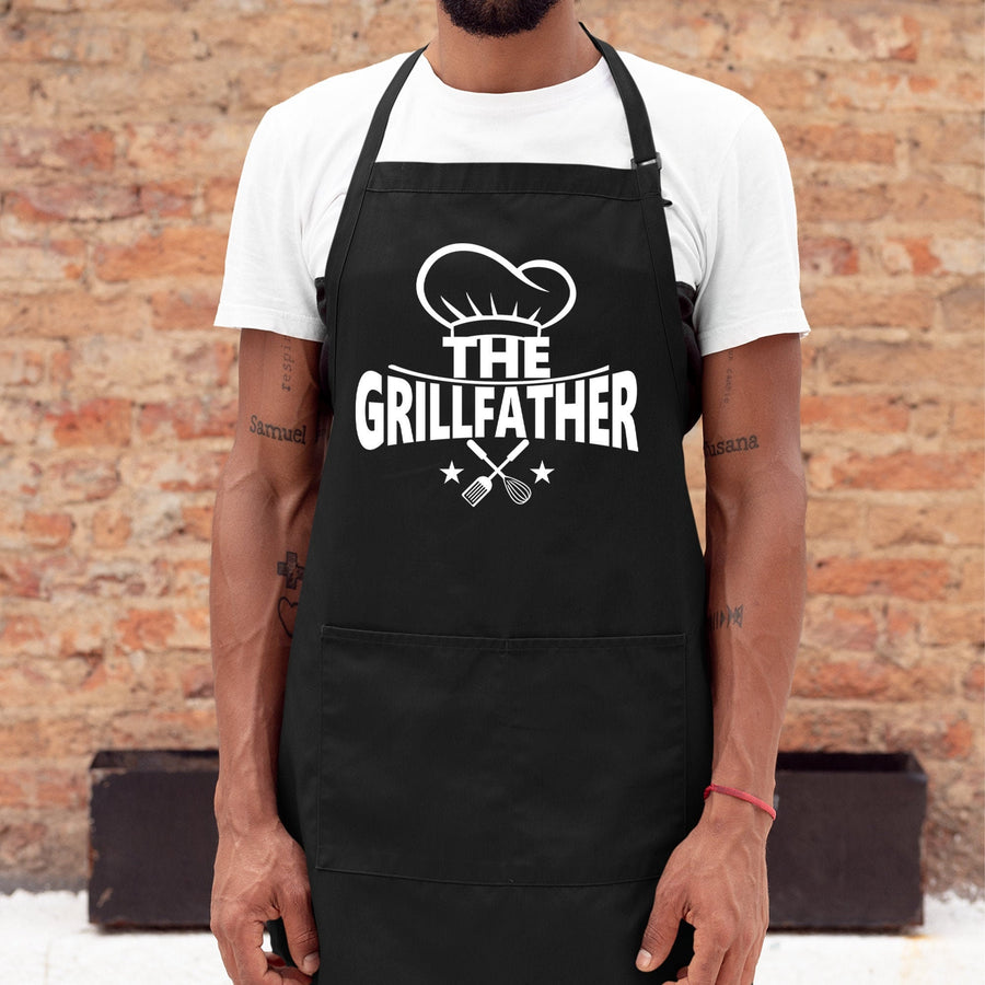 THE GrillFather Funny Apron For Men, Funny Aprons for Men, BBQ Grill Gift, Gifts for Men/Him, Dad Cooking Gift, Apron With Pockets