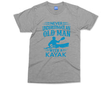 Men's Funny Kayaking T-shirt, Kayaking Gifts, Old Man Kayak, Kayak Racing Sport Boat Rowing Dad Grandad Birthday Shirt, Father's Day Tee