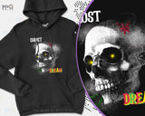 Ghost Dream Halloween Skull Hoody, Spirit Scary Halloween Spooky Dark Skull Hoodie Satanic Evil Scary Horror Dream Death Unisex Hooded Top