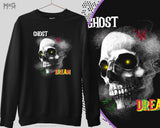 Ghost Dream Halloween Skull Sweatshirt, Spirit Scary Halloween Spooky Skull Jumper, Skeleton Evil Scary Horror Death Dream Unisex Sweater