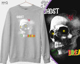 Ghost Dream Halloween Skull Sweatshirt, Spirit Scary Halloween Spooky Skull Jumper, Skeleton Evil Scary Horror Death Dream Unisex Sweater