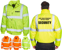 Personalised Company Name Text Hi Viz Vis Custom Jacket, Business Details Any Message Number, SECURITY Business Company Coat Fleece - UK