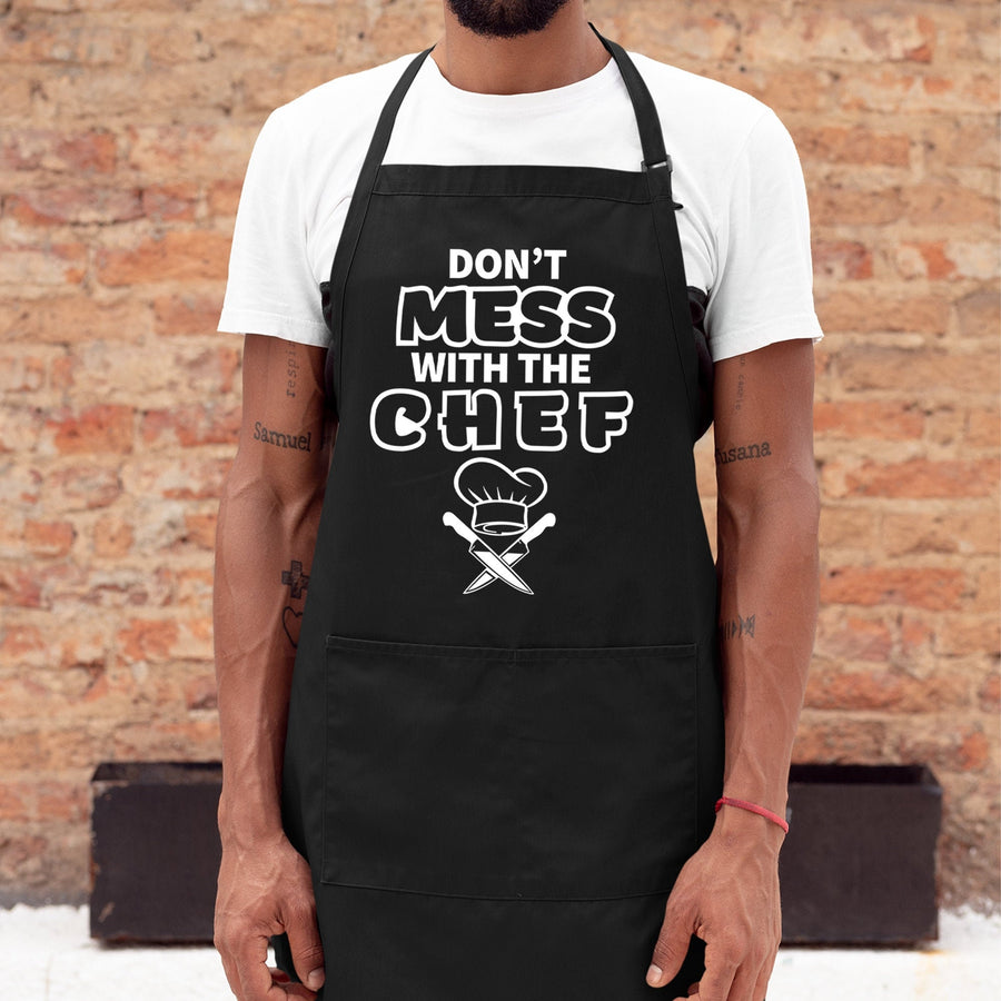 Don't Mess With The Chef Apron, Funny Men's Apron, Apron for Women, Kitchen Gifts, Cooking Gifts, Chef Gifts, BBQ Party, Unisex Apron
