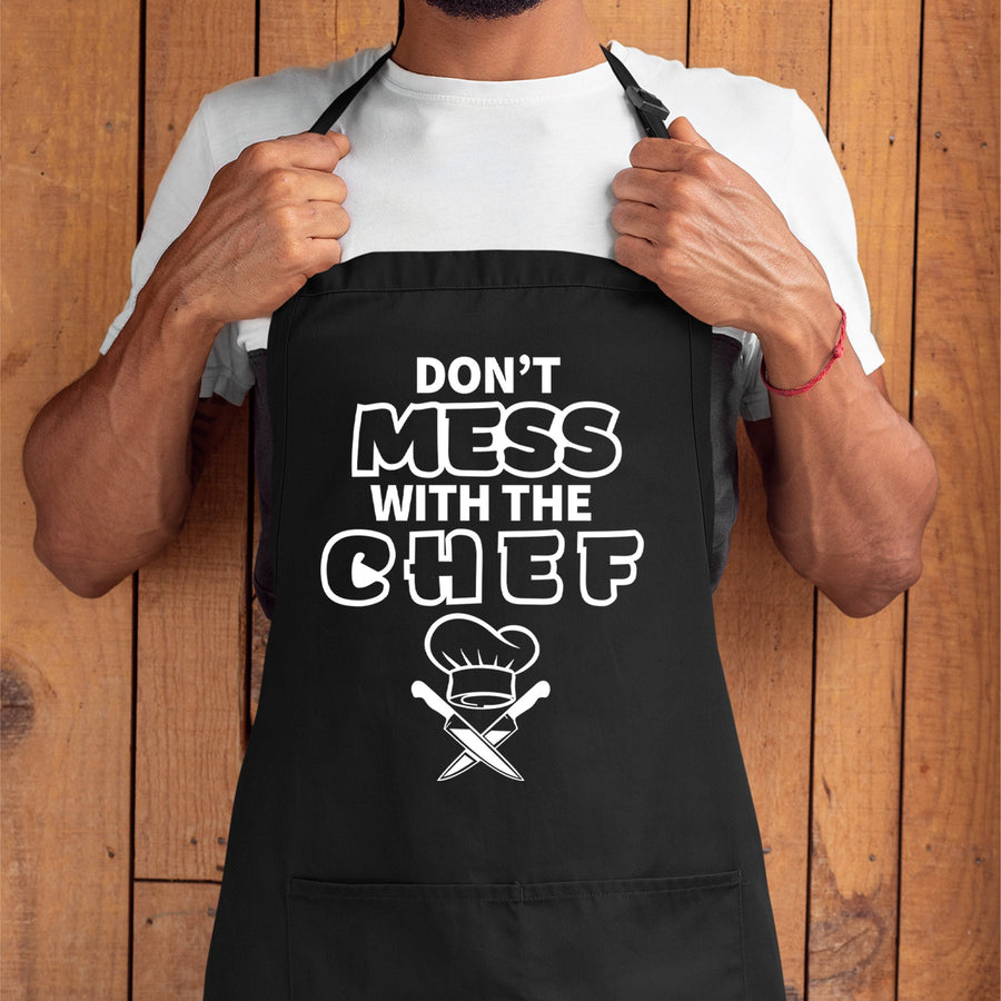 Don't Mess With The Chef Apron, Funny Men's Apron, Apron for Women, Kitchen Gifts, Cooking Gifts, Chef Gifts, BBQ Party, Unisex Apron