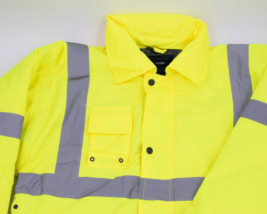 SECURITY Hi Vis Viz Bomber Jacket Bodyguard Doorman Personal Guard Company Business Workwear Reflective High Visibility Safety Coat