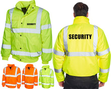 Security Hi Vis Bomber Jacket Bodyguard Bouncer Coat Doorman Event Security Guard Workwear Company Reflective Coat Hi Vis Road Safety Jacket