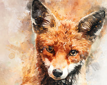 Watercolour Fox Poster Portrait Styled Large Wall Art Poster Perfect Gift Home Decor, Premium Quality, Animal Poster Print From A4 - A0
