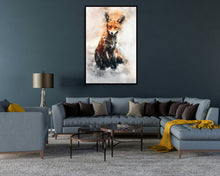 Watercolour Fox Poster Portrait Styled Large Wall Art Poster Perfect Gift Home Decor, Premium Quality, Animal Poster Print From A4 - A0