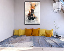 Watercolour Fox Poster Portrait Styled Large Wall Art Poster Perfect Gift Home Decor, Premium Quality, Animal Poster Print From A4 - A0