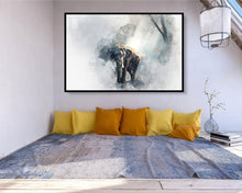 Elephant Watercolour Poster Styled Large Wall Art Effect Perfect Gift Home Decor, Premium Quality Paper, Animal Poster Print from A4 - A0