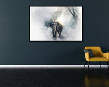 Elephant Watercolour Poster Styled Large Wall Art Effect Perfect Gift Home Decor, Premium Quality Paper, Animal Poster Print from A4 - A0