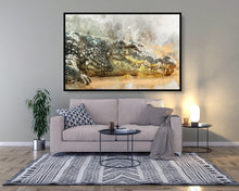 Watercolour Crocodile Poster Portrait Styled Large Wall Art Poster Perfect Gift Home Decocrocodile poster, r, Premium Quality, Animal Poster Print A4 - A0