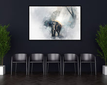 Elephant Watercolour Poster Styled Large Wall Art Effect Perfect Gift Home Decor, Premium Quality Paper, Animal Poster Print from A4 - A0