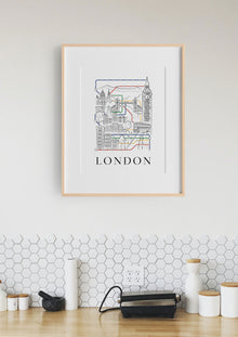 LONDON POSTER, London Wall Art, London Print, London Skyline, London Gifts, London Decor, London Living Room, London Underground Art Poster