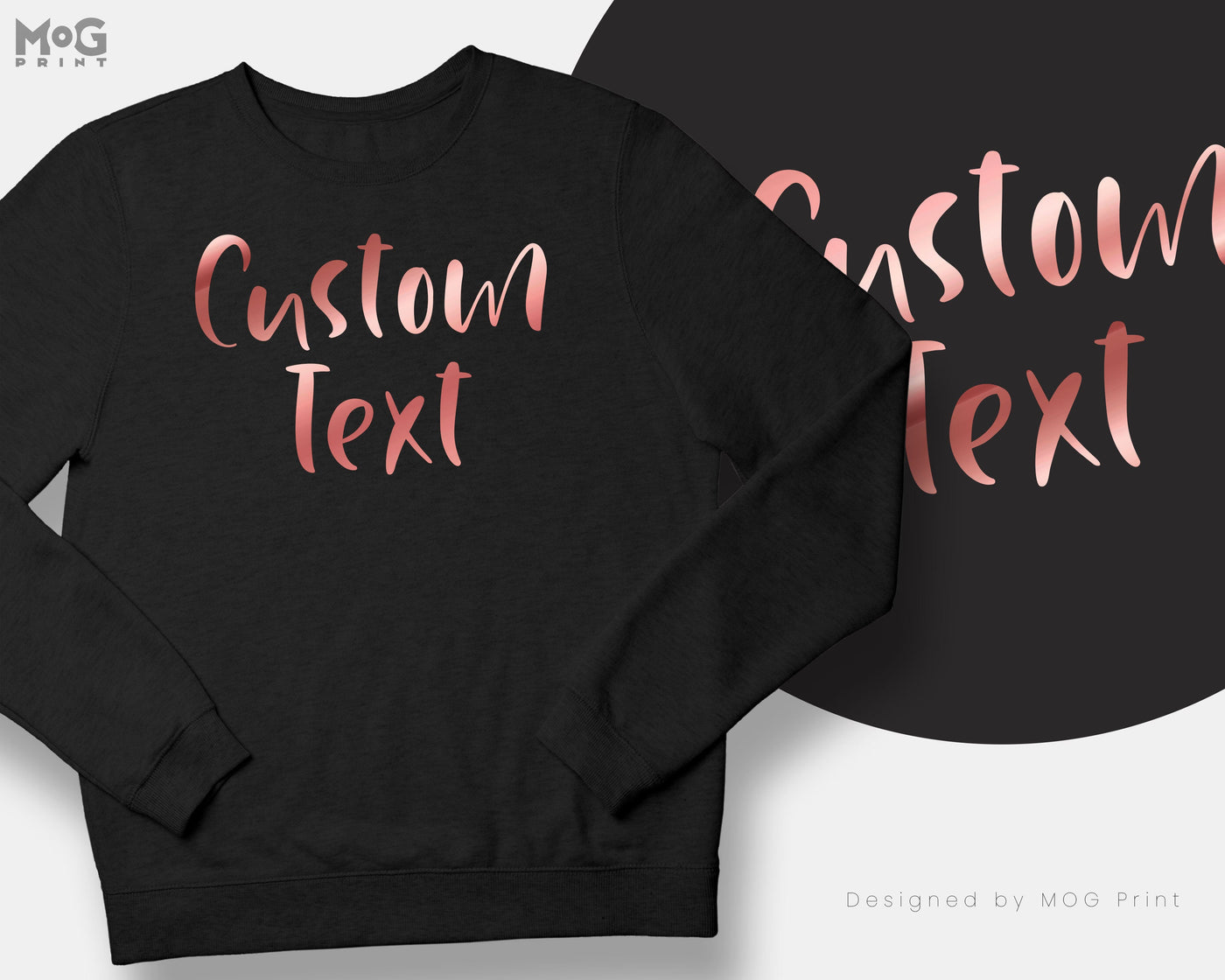 Personalised Text Sweatshirt Rose Gold Custom Any Own Print Personalised Gift, Birthday Gift for Her Hen Party Women's Men's Jumper Unisex