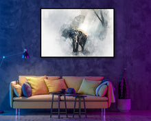 Elephant Watercolour Poster Styled Large Wall Art Effect Perfect Gift Home Decor, Premium Quality Paper, Animal Poster Print from A4 - A0