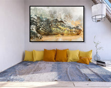 Watercolour Crocodile Poster Portrait Styled Large Wall Art Poster Perfect Gift Home Decocrocodile poster, r, Premium Quality, Animal Poster Print A4 - A0