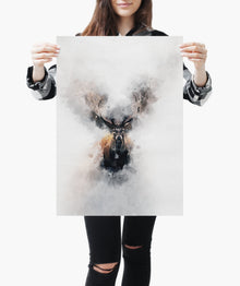 Watercolour Deer Poster Portrait Styled Large Wall Art Poster Perfect Gift Home Decor, Premium Quality, Animal Poster Print from A4 - A0