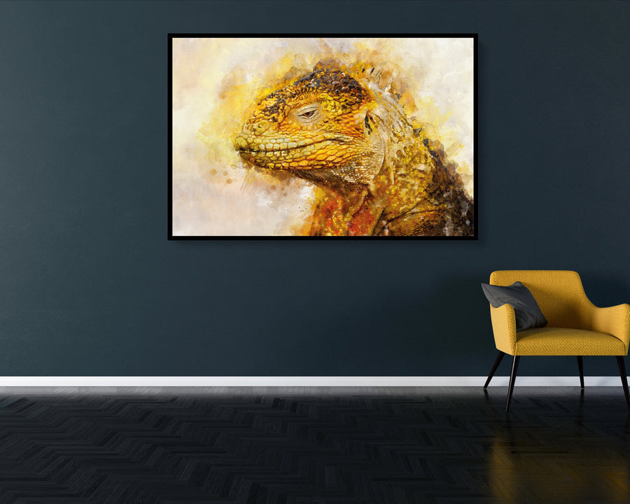 Watercolour Dragon Lizard Poster Portrait Styled Large Wall Art Poster Perfect Gift Home Decor, Premium Quality Animal Poster Print A4 - A0