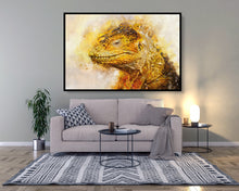 Watercolour Dragon Lizard Poster Portrait Styled Large Wall Art Poster Perfect Gift Home Decor, Premium Quality Animal Poster Print A4 - A0