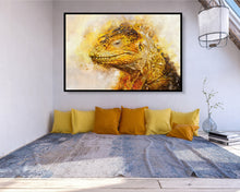 Watercolour Dragon Lizard Poster Portrait Styled Large Wall Art Poster Perfect Gift Home Decor, Premium Quality Animal Poster Print A4 - A0