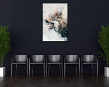 Grey Wolf Poster Water Art Styled Alpha Fangs Large Wall Art Perfect Gift Home Decor, Premium Quality, Animal Poster Print From A4 - A0