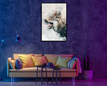Grey Wolf Poster Water Art Styled Alpha Fangs Large Wall Art Perfect Gift Home Decor, Premium Quality, Animal Poster Print From A4 - A0