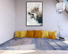 Grey Wolf Poster Water Art Styled Alpha Fangs Large Wall Art Perfect Gift Home Decor, Premium Quality, Animal Poster Print From A4 - A0