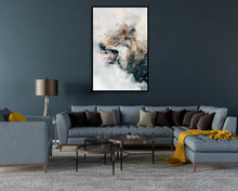Grey Wolf Poster Water Art Styled Alpha Fangs Large Wall Art Perfect Gift Home Decor, Premium Quality, Animal Poster Print From A4 - A0