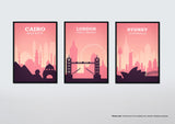 City Travel Poster Wall Art Collection, Travel Print, World Travel Poster, Landmarks Home Decor, Gift Present Posters A4 A3 A2 A1 A0 HD