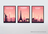 City Travel Poster Wall Art Collection, Travel Print, World Travel Poster, Landmarks Home Decor, Gift Present Posters A4 A3 A2 A1 A0 HD