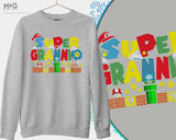 Super Grannio Sweatshirt, Retro Gaming Grandma Hooded Jumper, Best Grandmother Birthday Gift, Nerdy Video Gamer Sweater, Funny Unisex Jumper