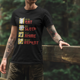 Eat Sleep Anime Repeat T-shirt, Funny Anime Shirt for Men Women, Anime Manga Lover Gift, Anime Gift Tshirt, Japan Culture Present Shirt