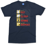 Eat Sleep Anime Repeat T-shirt, Funny Anime Shirt for Men Women, Anime Manga Lover Gift, Anime Gift Tshirt, Japan Culture Present Shirt