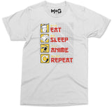 Eat Sleep Anime Repeat T-shirt, Funny Anime Shirt for Men Women, Anime Manga Lover Gift, Anime Gift Tshirt, Japan Culture Present Shirt