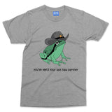 Cowboy Frog T-shirt Funny Bullfrog Tadpole Parody Joke Hilarious Cattleman Tee