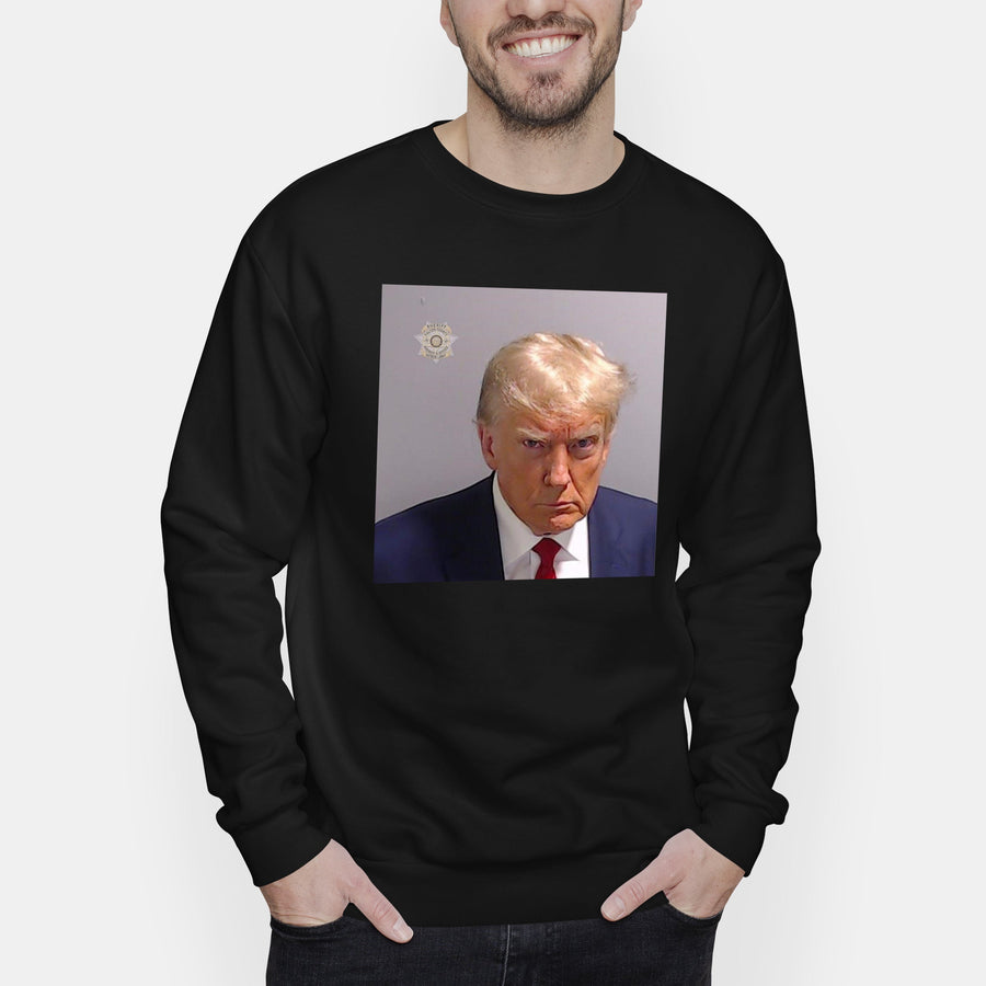 Donald Trump Mugshot Jail Headshot TRUMP 2026 Sweatshirt Funny Fake News Jumper