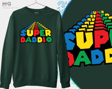 Super Daddio Graphic Sweatshirt Funny Retro Video Game Jumper For Gamer Dad, Cool Daddy Father's Day Gift Sweater For Grandad