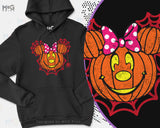 Halloween Spider Web Funny Pumpkin Face Hoodie, M Mouse Jack-O™ Lantern Scary Halloween 2024 Celebration Costume Jumper For Men Women