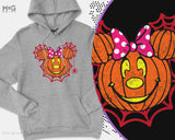 Halloween Spider Web Funny Pumpkin Face Hoodie, M Mouse Jack-O™ Lantern Scary Halloween 2024 Celebration Costume Jumper For Men Women