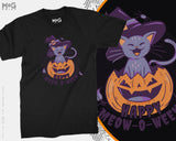 Cat Halloween Unisex T-shirt, Spooky Season Scary Pumpkin Shirt, Cat Lover Cotton T-shirt, Happy Halloween Top, Costume Party Gifts for Him Her