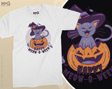 Cat Halloween Unisex T-shirt, Spooky Season Scary Pumpkin Shirt, Cat Lover Cotton T-shirt, Happy Halloween Top, Costume Party Gifts for Him Her