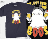 Funny Halloween Ghost T-shirt, I'm Just Here For The Boos, Funny Halloween Joke, Trick or Treat Shirt Halloween Costume Party Unisex Top