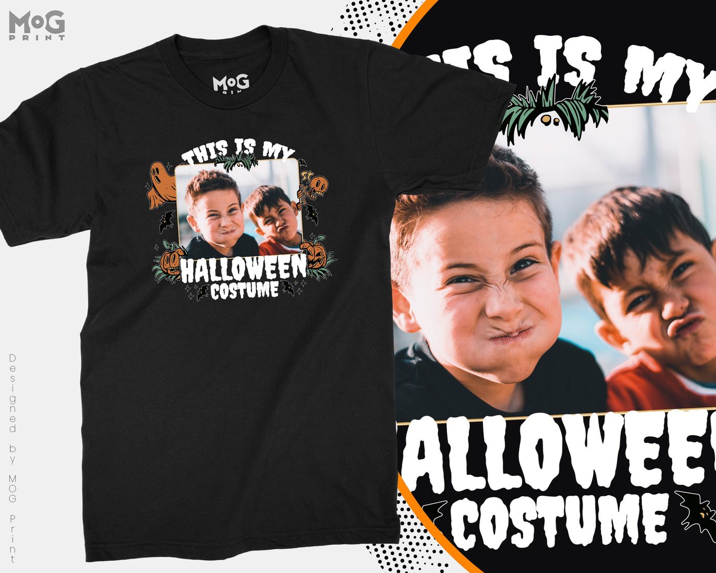 Personalised Halloween Photo T-shirt, Custom Picture Shirt, Personalised Photo Gifts, Kids Boys Girls Halloween Gifts, Unisex T-shirt