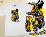 Halloween Evil Pumpkin T-shirt, The Candy Inspector, Halloween 2024, Halloween Gift for Kids Children, Scary Spooky Horror - Unisex Tee