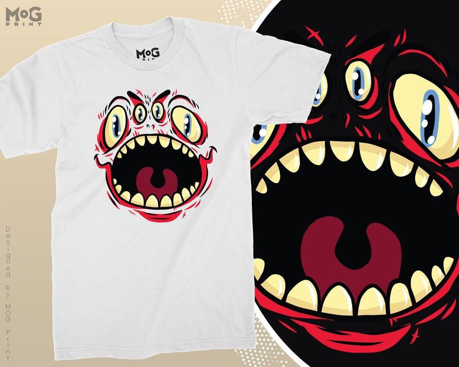 Scary Face Halloween T-shirt, Funny Halloween Costume Tee Top, Matching Group Shirts Spooky Family Cotton T-shirt, Happy Halloween Season Party Gifts