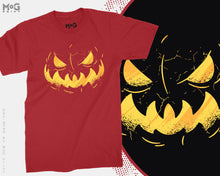 Halloween Jack-O Lantern Costume T-shirt, Funny Scary Pumpkin Smiling Face Graphic Shadow Halloween Gift Top For Kids Adults