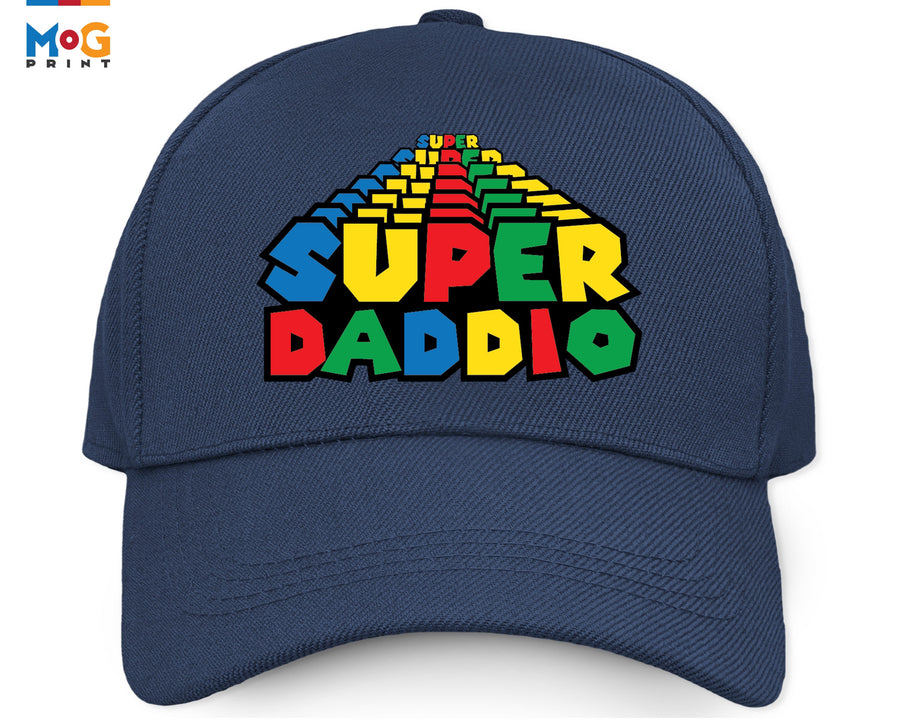 Super Daddio Unisex Adult Cap, New Dad Baseball Hat, Gamer Dad Announcement Father's Day Gift, Family Gaming 100% Cotton Twill Cap